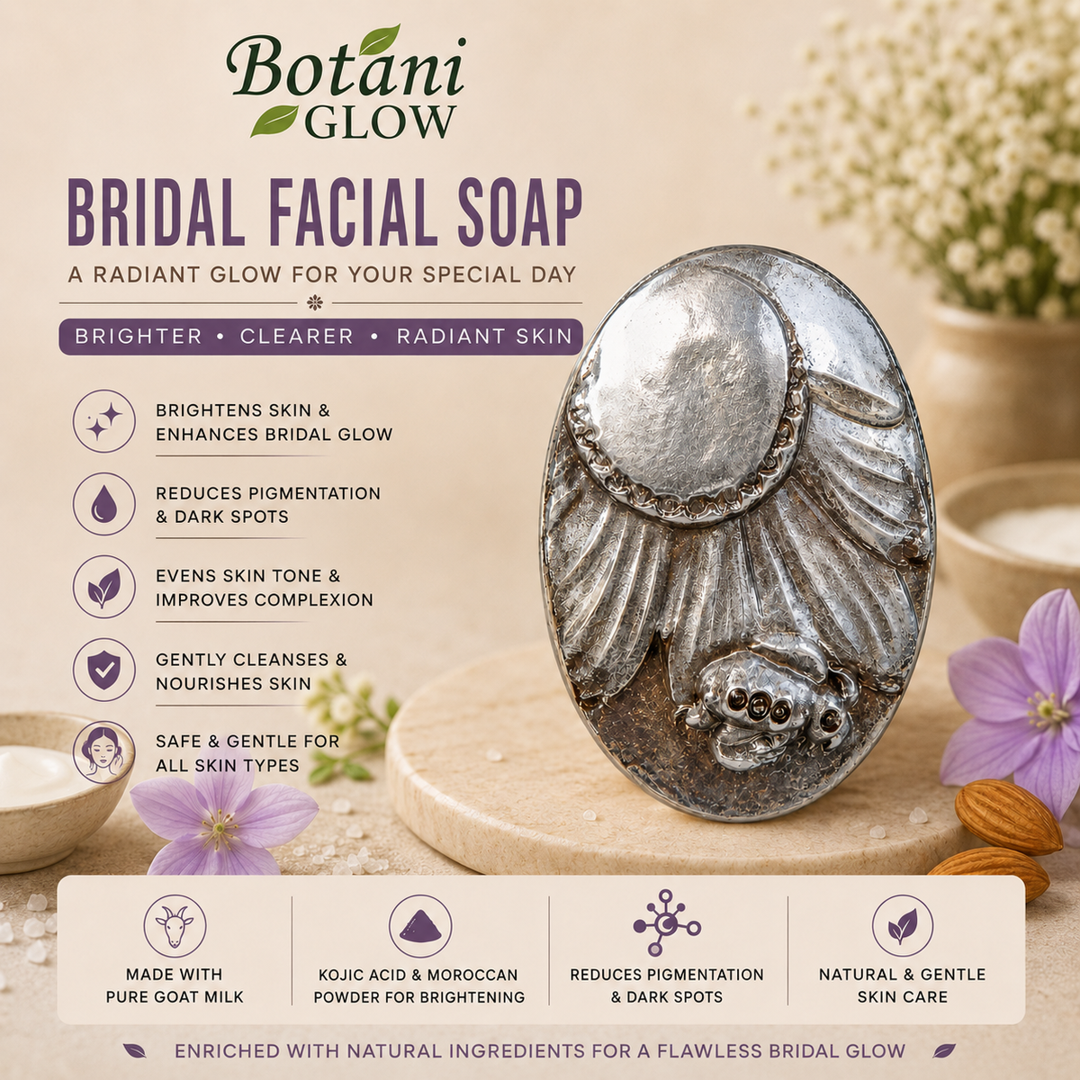 Botani Glow  Herbal Facial  Soap Bar
