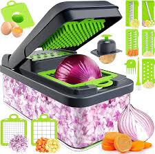 16-in-1 Multifunction Vegetable Chopper & Food Slicer with Storage Container