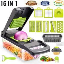 16-in-1 Multifunction Vegetable Chopper & Food Slicer with Storage Container